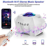 Dream Aurora Star Projector for Bedroom & Home Decor (Black), Sky Ocean Wave Colorful Night Lights w/ Multi Aurora Patterns & Modes, Galaxy Stars & Moon w/ Timer Function, Bluetooth Speaker, Voice Control, Remote Control & Type-C USB Cable - CompuMe